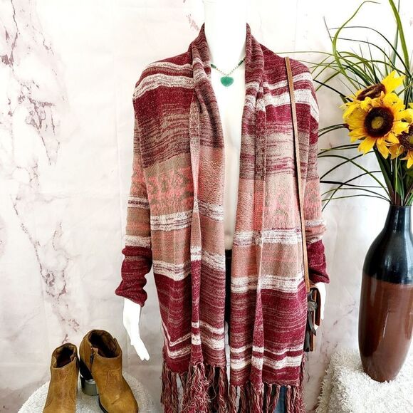 ASOS Dee Southwestern fringe trim cardigan - Picture 1 of 7